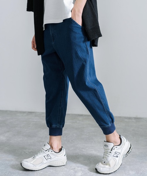 Rocky Monroe(ロッキーモンロー)の「ストレッチデニムクロップドジョガーパンツ(デニムパンツ・メンズ・サックスブルー/ワンウォッシュ/ブルー・S/M/L/XL/XXL)」の16枚目の写真