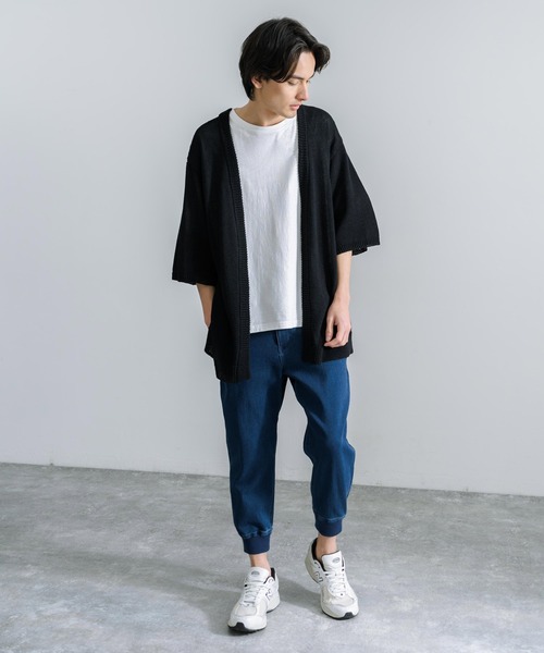 Rocky Monroe(ロッキーモンロー)の「ストレッチデニムクロップドジョガーパンツ(デニムパンツ・メンズ・サックスブルー/ワンウォッシュ/ブルー・S/M/L/XL/XXL)」の18枚目の写真