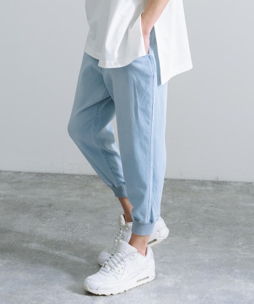 Rocky Monroe(ロッキーモンロー)の「ストレッチデニムクロップドジョガーパンツ(デニムパンツ・メンズ・サックスブルー/ワンウォッシュ/ブルー・S/M/L/XL/XXL)」の6枚目の写真