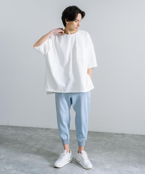 Rocky Monroe(ロッキーモンロー)の「ストレッチデニムクロップドジョガーパンツ(デニムパンツ・メンズ・サックスブルー/ワンウォッシュ/ブルー・S/M/L/XL/XXL)」の7枚目の写真