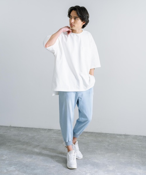 Rocky Monroe(ロッキーモンロー)の「ストレッチデニムクロップドジョガーパンツ(デニムパンツ・メンズ・サックスブルー/ワンウォッシュ/ブルー・S/M/L/XL/XXL)」の8枚目の写真