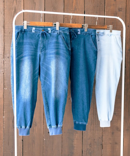 Rocky Monroe(ロッキーモンロー)の「ストレッチデニムクロップドジョガーパンツ(デニムパンツ・メンズ・サックスブルー/ワンウォッシュ/ブルー・S/M/L/XL/XXL)」の21枚目の写真