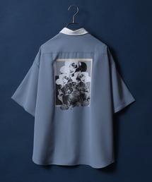 ANPAS | Cool Touch Fabric Natural Stretch Flower Print Oversize Collar Separated Shirt/接触冷感 ナチュラルストレッチ フラワープリント オーバーサイズ クレリックシャツ(シャツ/ブラウス)