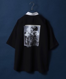ANPAS（アンパス）の「Cool Touch Fabric Natural Stretch Flower Print Oversize Collar Separated Shirt/接触冷感 ナチュラルストレッチ 花柄 オーバーサイズ クレリックシャツ（シャツ/ブラウス）」