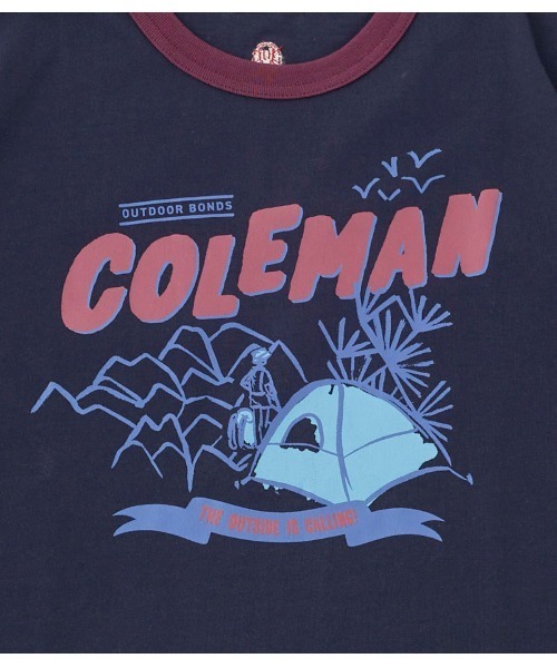RUGGEDWORKS(ラゲッドワークス)の「Coleman【コールマン】ユニセックス Campfield view Ringer/Tshirt(Tシャツ/カットソー・メンズ・ホワイト/ネイビー/イエロー・M/L/XL)」の9枚目の写真