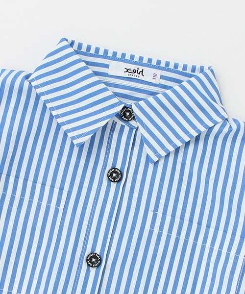 X-girl Stages（エックスガールステージス）の「【WEB限定】フハク半袖シャツ＋タンクトップSET（シャツ/ブラウス・キッズ・ネイビー/ブルー・100cm/90cm/140cm/130cm/110cm/120cm）」の3枚目の写真