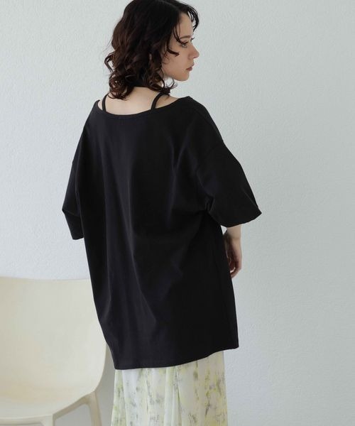 JEANASIS（ジーナシス）の「キョウネンネックデザインBIG TEE/906283（Tシャツ/カットソー・レディース・チャコールグレー/ブラック/ホワイト・FREE）」の19枚目の写真