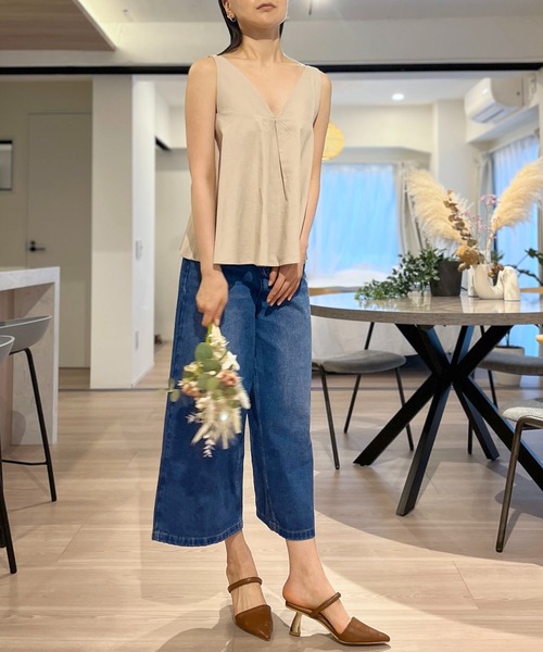 SALE✩.*˚スコットクラブ系列 CLOVEテンセルデニムワイドパンツ CLOVEのデニムパンツの商品一覧｜ファッション通販のYAMADAYA STORE