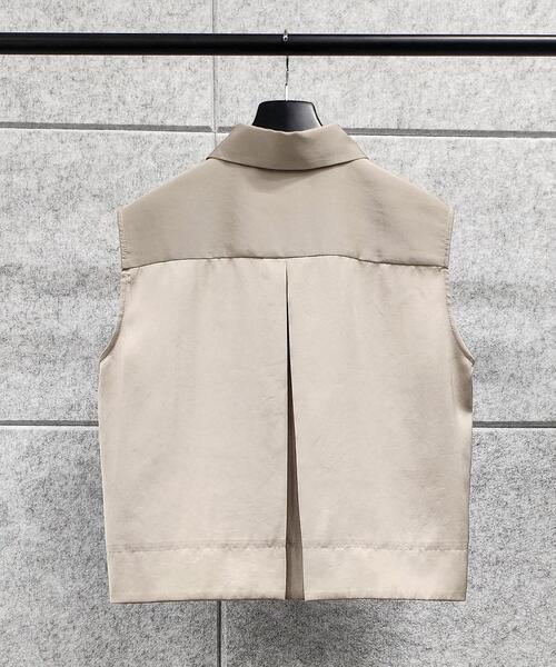 cloenc(クロエンス)の「◆ノースリーブショート丈ポロカラーシャツ(シャツ/ブラウス・レディース・チャコールグレー/ベージュ・00)」の11枚目の写真