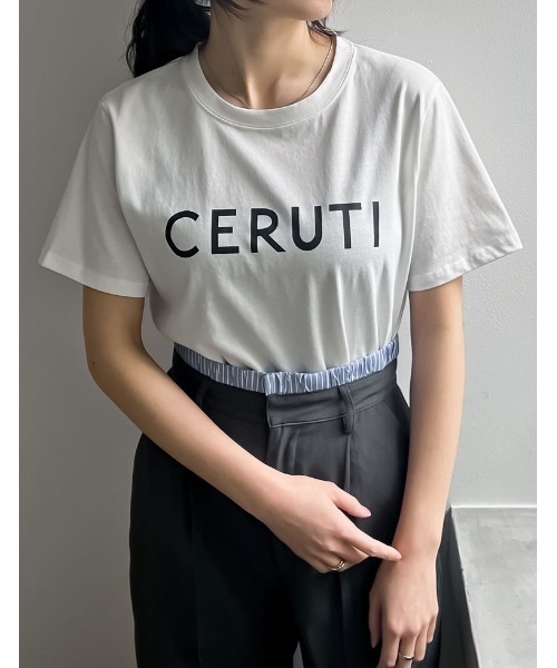 Re:EDIT（リエディ）の「フロントロゴプリントTシャツ（Tシャツ/カットソー・レディース・ホワイト系その他2/ブラック/ホワイト系その他3/ホワイト系その他・LARGE/MEDIUM）」の2枚目の写真