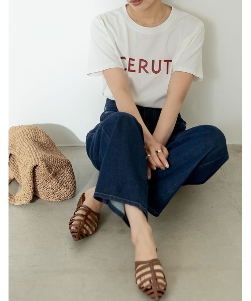 Re:EDIT（リエディ）の「フロントロゴプリントTシャツ（Tシャツ/カットソー・レディース・ホワイト系その他2/ブラック/ホワイト系その他3/ホワイト系その他・LARGE/MEDIUM）」の9枚目の写真