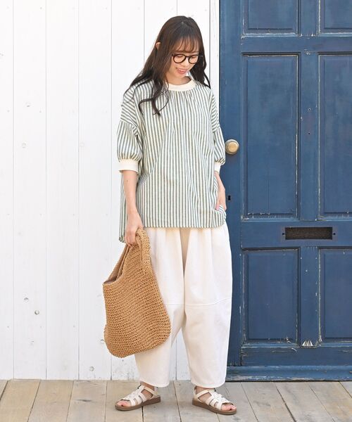 rps（アールピーエス）の「エッグパンツ（その他パンツ・レディース・ブルー/ブラック/カーキ/サックスブルー/アイボリー/ストライプ/ライトカーキ・フリー）」の16枚目の写真