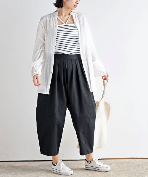 rps（アールピーエス）の「エッグパンツ（その他パンツ・レディース・ブルー/ブラック/カーキ/サックスブルー/アイボリー/ストライプ/ライトカーキ・フリー）」の21枚目の写真