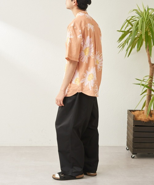 CIAOPANIC TYPY（チャオパニックティピー）の「ウォッシャブルリネンバンドカラー半袖シャツ（シャツ/ブラウス・メンズ・チャコールグレー/グリーン/ベージュ系その他/サーモンピンク/ネイビー/サックスブルー/オレンジ/ブルー・MEDIUM/LARGE）」の14枚目の写真