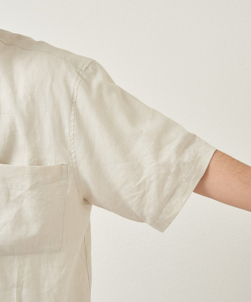 CIAOPANIC TYPY（チャオパニックティピー）の「ウォッシャブルリネンバンドカラー半袖シャツ（シャツ/ブラウス・メンズ・チャコールグレー/グリーン/ベージュ系その他/サーモンピンク/ネイビー/サックスブルー/オレンジ/ブルー・MEDIUM/LARGE）」の22枚目の写真