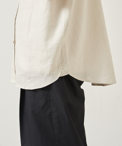 CIAOPANIC TYPY（チャオパニックティピー）の「ウォッシャブルリネンバンドカラー半袖シャツ（シャツ/ブラウス・メンズ・チャコールグレー/グリーン/ベージュ系その他/サーモンピンク/ネイビー/サックスブルー/オレンジ/ブルー・MEDIUM/LARGE）」の15枚目の写真