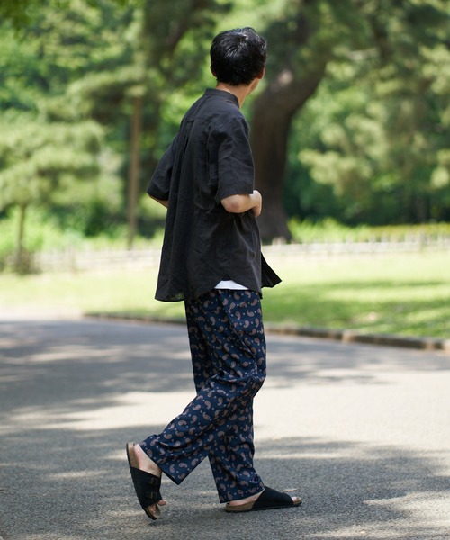 CIAOPANIC TYPY（チャオパニックティピー）の「ウォッシャブルリネンバンドカラー半袖シャツ（シャツ/ブラウス・メンズ・チャコールグレー/グリーン/ベージュ系その他/サーモンピンク/ネイビー/サックスブルー/オレンジ/ブルー・MEDIUM/LARGE）」の17枚目の写真