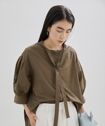 SALON adam et rope' | シアーボウタイボリュームスリーブブラウス(シャツ/ブラウス)