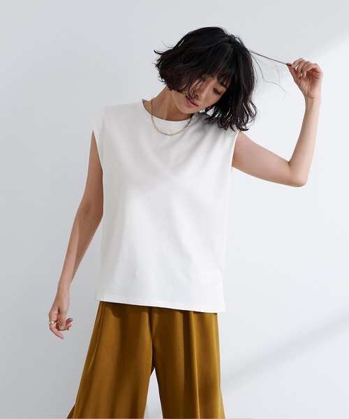 汗染み防止ショルダータックトップス