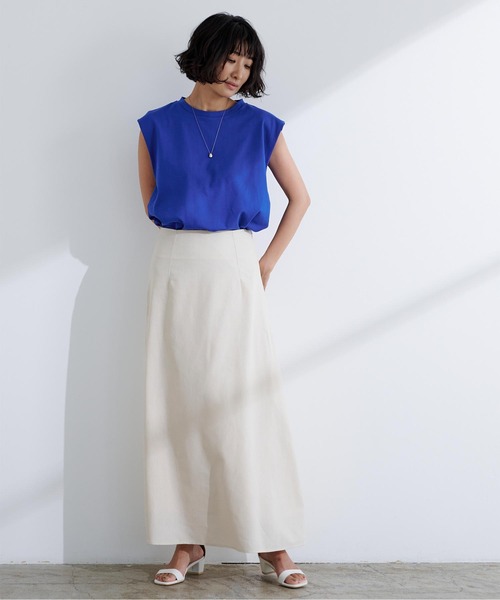 汗染み防止ショルダータックトップス