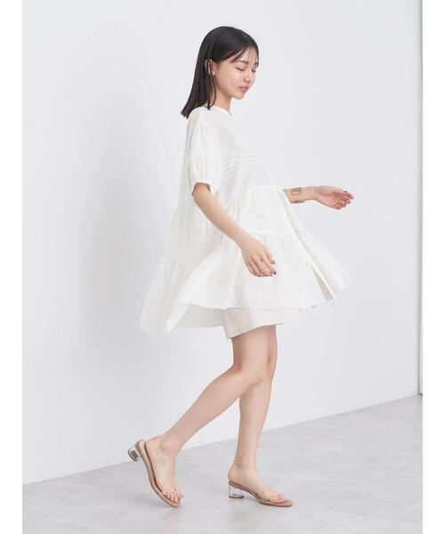 earth music&ecology(アースミュージックアンドエコロジー)の「綿ローンティアードチュニック(チュニック・レディース・ベージュ/ブラック/オフホワイト/ブルー・FREE)」の13枚目の写真