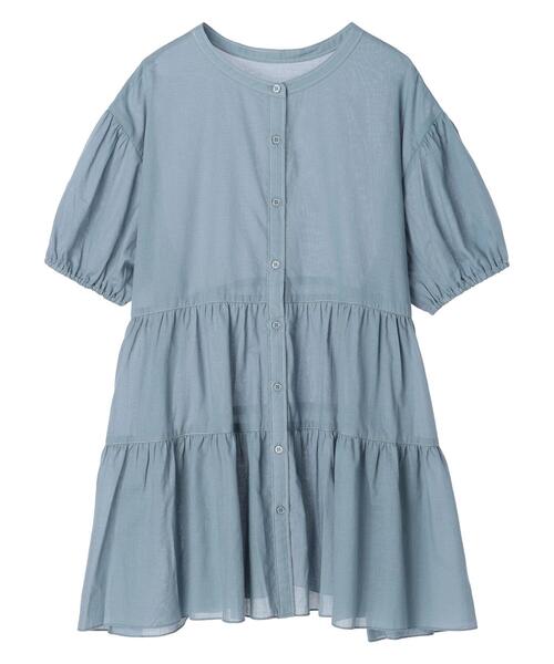 earth music&ecology(アースミュージックアンドエコロジー)の「綿ローンティアードチュニック(チュニック・レディース・ベージュ/ブラック/オフホワイト/ブルー・FREE)」の4枚目の写真