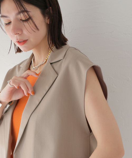 JOINT WORKS（ジョイントワークス）の「【COMMRE/コムル】テーラード ショートジレ（ベスト・レディース・チャコールグレー・FREE）」の9枚目の写真