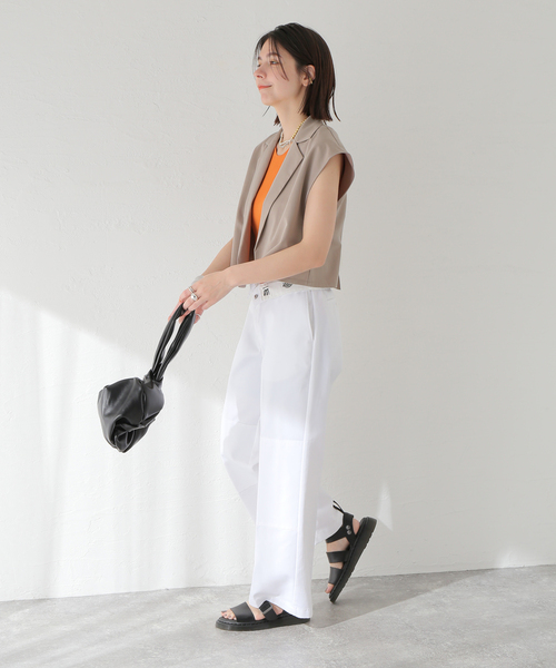 JOINT WORKS（ジョイントワークス）の「【COMMRE/コムル】テーラード ショートジレ（ベスト・レディース・チャコールグレー・FREE）」の6枚目の写真