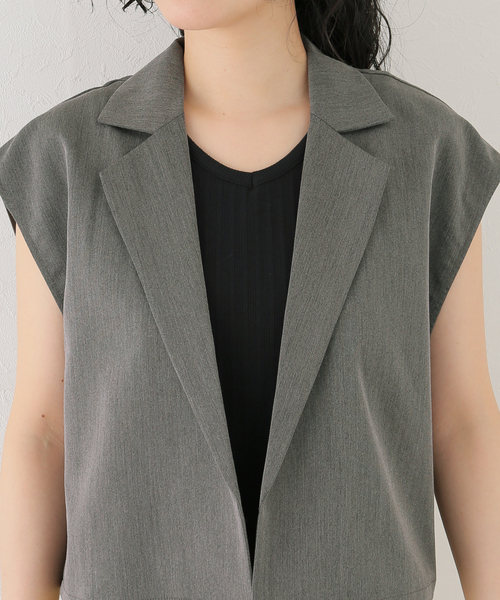 JOINT WORKS（ジョイントワークス）の「【COMMRE/コムル】テーラード ショートジレ（ベスト・レディース・チャコールグレー・FREE）」の13枚目の写真