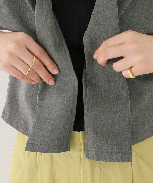 JOINT WORKS（ジョイントワークス）の「【COMMRE/コムル】テーラード ショートジレ（ベスト・レディース・チャコールグレー・FREE）」の7枚目の写真