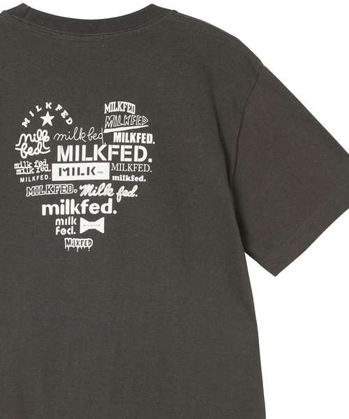 MILKFED.(ミルクフェド)の「HEART LOGO S/S TEE(Tシャツ/カットソー・レディース・オフホワイト/ライトブルー/ライトピンク/チャコール・ONE SIZE)」の3枚目の写真