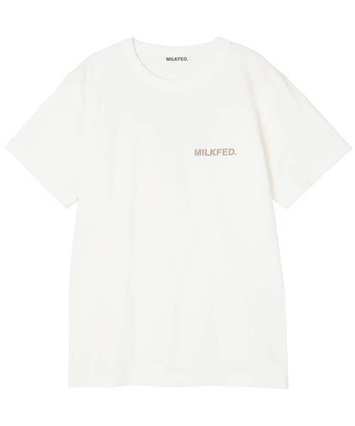MILKFED.(ミルクフェド)の「HEART LOGO S/S TEE(Tシャツ/カットソー・レディース・オフホワイト/ライトブルー/ライトピンク/チャコール・ONE SIZE)」の5枚目の写真