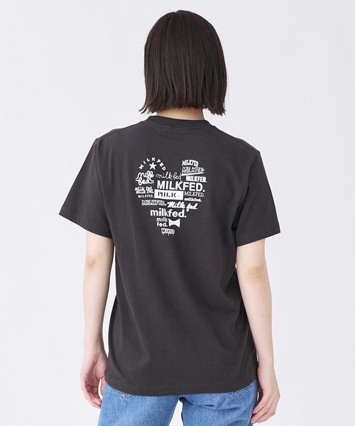 tシャツ Tシャツ ミルクフェド MILKFED LOGO SLAB SS TEE レディース ブランド 黒 夏 ブラック MILKFED. tシャツ ICE CREAM WIDE S/S TEE レディース