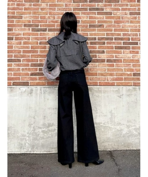 SOMETHING（サムシング）の「【SOMETHING】「LISA」ワイドパンツ（デニムパンツ・レディース・ブラック・XS/S/M/L）」の15枚目の写真