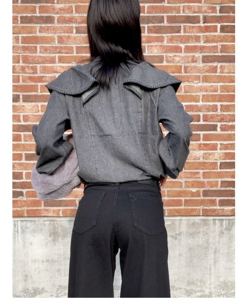 SOMETHING（サムシング）の「【SOMETHING】「LISA」ワイドパンツ（デニムパンツ・レディース・ブラック・XS/S/M/L）」の17枚目の写真