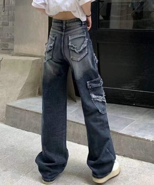 ARULE(アルール)の「A'GEM/9 × .kom『ARULE/アルール』ポケットダメージデニム(デニムパンツ・メンズ・インディゴブルー・M/L)」の3枚目の写真