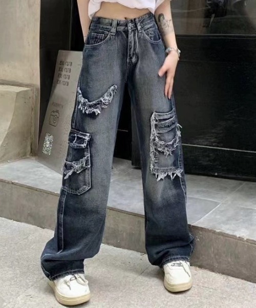 ARULE(アルール)の「A'GEM/9 × .kom『ARULE/アルール』ポケットダメージデニム(デニムパンツ・メンズ・インディゴブルー・M/L)」の2枚目の写真