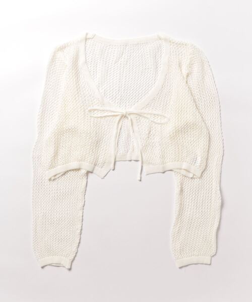 aimoha（アイモハ）の「シアー　編みカーディガン紫外線対策 (SS)（カーディガン/ボレロ・レディース・ピンク/イエロー/ホワイト/ベージュ/ブラック/グリーン・FREE）」の8枚目の写真