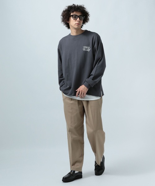 BAYFLOW（ベイフロー）の「ロゴプリントレイヤードプルオーバー（Tシャツ/カットソー・メンズ・オフホワイト/グリーン/チャコール/ベージュ/パープル・MEDIUM/LARGE）」の7枚目の写真