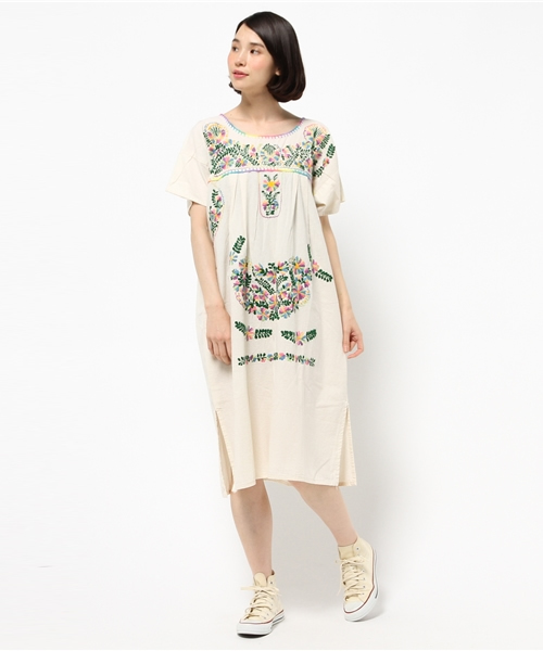 Oaxaca オアハカ の Oaxaca 花刺繍ワンピース ワンピース Wear