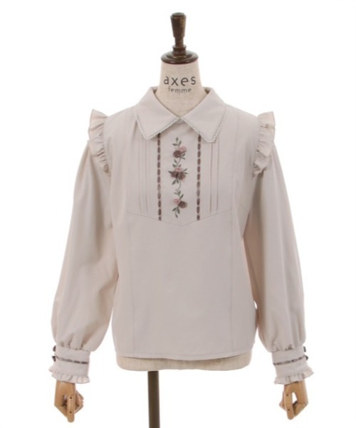 axes femme（アクシーズファム）の「ローズリボンブラウスプルオーバー（シャツ/ブラウス・レディース・ベージュ/ホワイト/ラベンダー・FREE）」の16枚目の写真