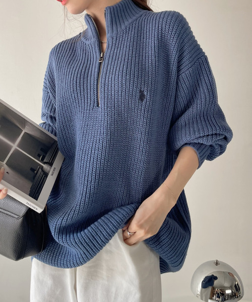 ニット セーター Ada./U.S. POLO ASSN./ユーエスポロアッスン ハーフジップニット レディース セール】Ada./U.S. POLO ASSN./ユーエスポロアッスン ハーフ