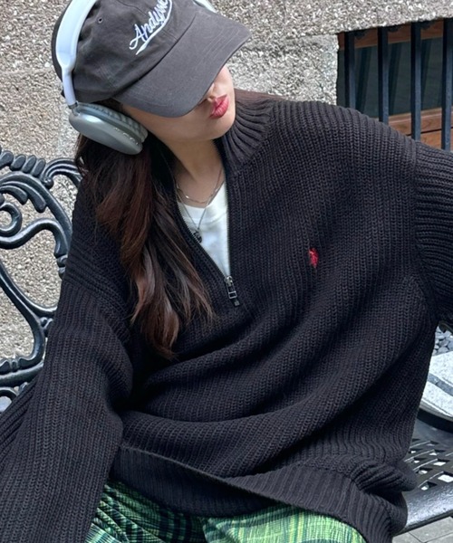 ニット セーター Ada./U.S. POLO ASSN./ユーエスポロアッスン ハーフジップニット レディース U.S. POLO ASSN. ニット セーター Ada./U.S. ASSN./ユーエスポロ