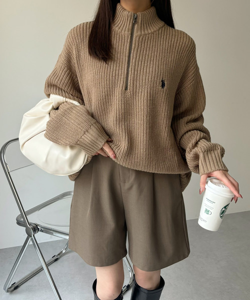 U.S. POLO ASSN.(ユーエスポロアッスン)の「【累計お気に入り数5万件突破!大人気厚手ニット】Ada./U.S. POLO ASSN./ユーエスポロアッスン ハーフジップニット(ニット/セーター・レディース・アイボリー/ブラック/ベージュ/イエロー/ネイビー/ダークブルー/グレー/オートミール・M/L)」の11枚目の写真