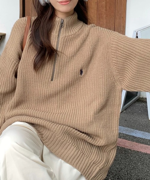 U.S. POLO ASSN.(ユーエスポロアッスン)の「【累計お気に入り数5万件突破!大人気厚手ニット】Ada./U.S. POLO ASSN./ユーエスポロアッスン ハーフジップニット(ニット/セーター・レディース・アイボリー/ブラック/ベージュ/イエロー/ネイビー/ダークブルー/グレー/オートミール・M/L)」の9枚目の写真