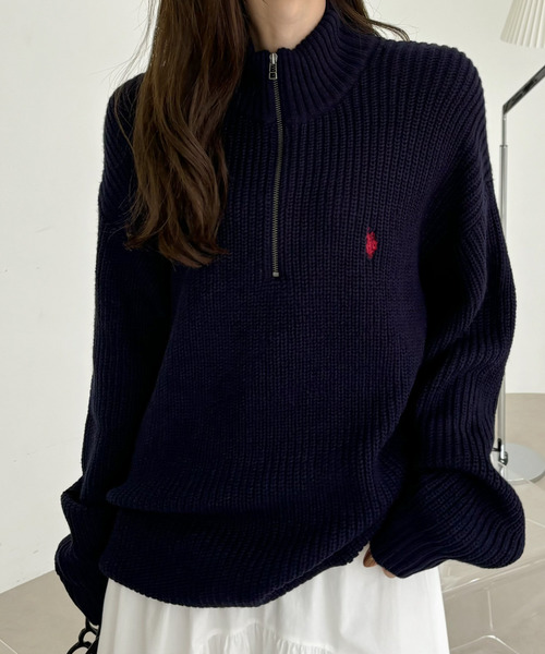 U.S. POLO ASSN.(ユーエスポロアッスン)の「【累計お気に入り数5万件突破!大人気厚手ニット】Ada./U.S. POLO ASSN./ユーエスポロアッスン ハーフジップニット(ニット/セーター・レディース・アイボリー/ブラック/ベージュ/イエロー/ネイビー/ダークブルー/グレー/オートミール・M/L)」の17枚目の写真