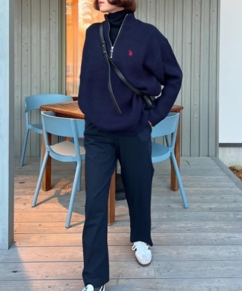 U.S. POLO ASSN.(ユーエスポロアッスン)の「【累計お気に入り数5万件突破!大人気厚手ニット】Ada./U.S. POLO ASSN./ユーエスポロアッスン ハーフジップニット(ニット/セーター・レディース・アイボリー/ブラック/ベージュ/イエロー/ネイビー/ダークブルー/グレー/オートミール・M/L)」の20枚目の写真