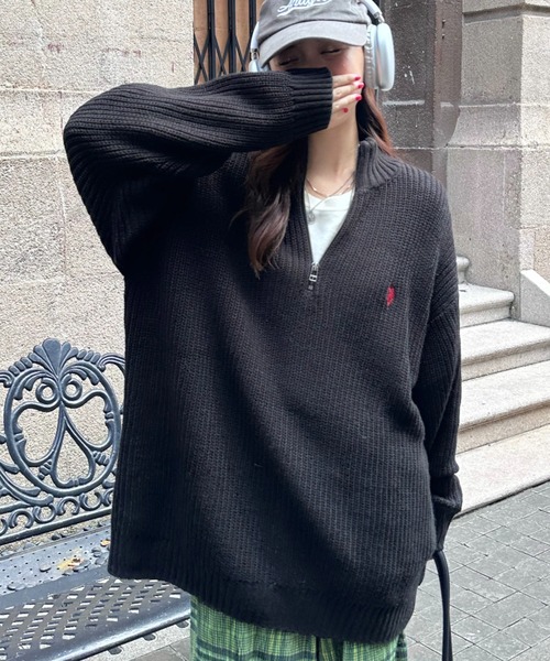 ニット セーター Ada./U.S. POLO ASSN./ユーエスポロアッスン ハーフジップニット レディース U.S. POLO ASSN. ニット セーター Ada./U.S. ASSN./ユーエスポロ
