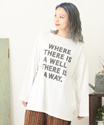 CUBE SUGAR | 度詰天竺カットソーロゴプリント長袖Tシャツ(Tシャツ/カットソー)