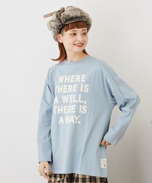 CUBE SUGAR（キューブシュガー）の「度詰天竺カットソーロゴプリント長袖Tシャツ（Tシャツ/カットソー）」